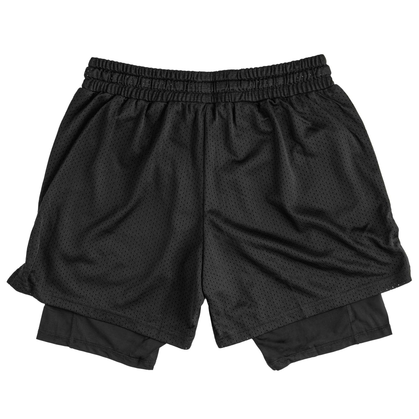 TRAINING SHORT WITH LINER - BLACK / WHITE