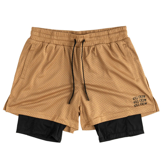 TRAINING SHORT WITH LINER - SAND