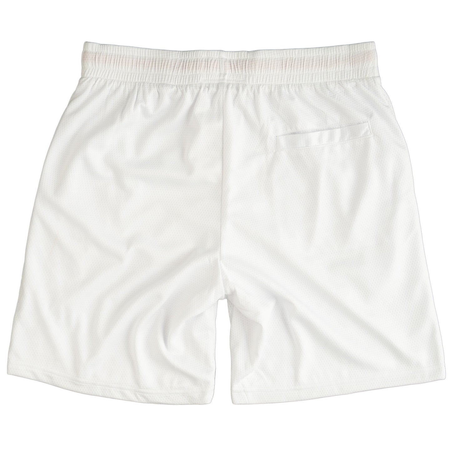 RELAXED CUT EMBROIDERED FLAG SHORTS - WHITE