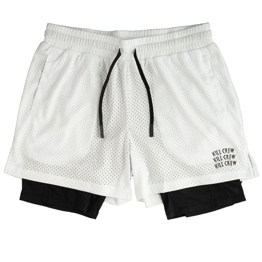 TRAINING SHORT WITH LINER - WHITE