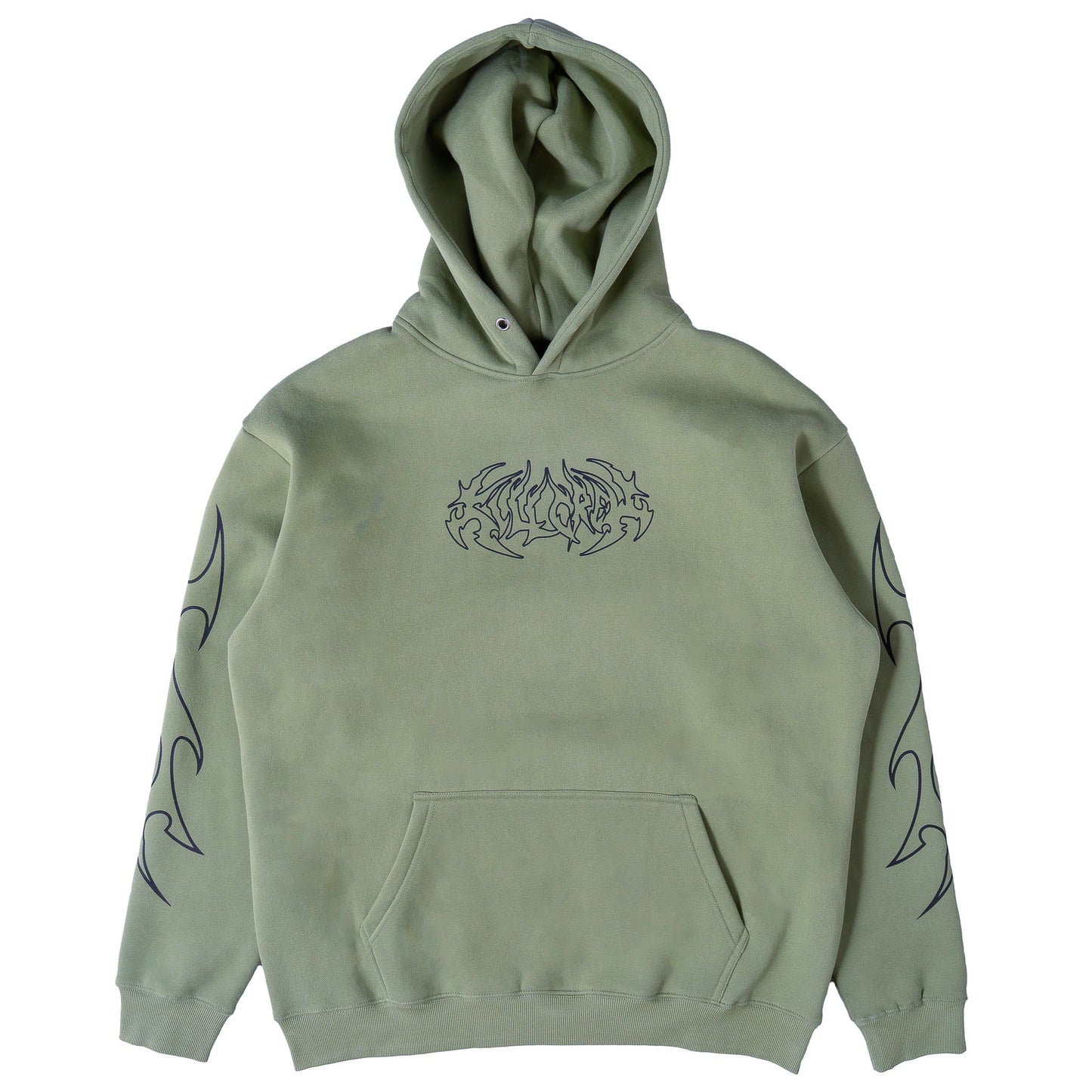 OVERSIZED LUX "TRIBAL" HOODIE - GREEN / BLACK