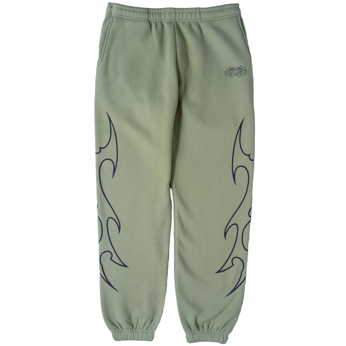 OVERSIZED LUX "TRIBAL" SWEATPANTS - GREEN / BLACK