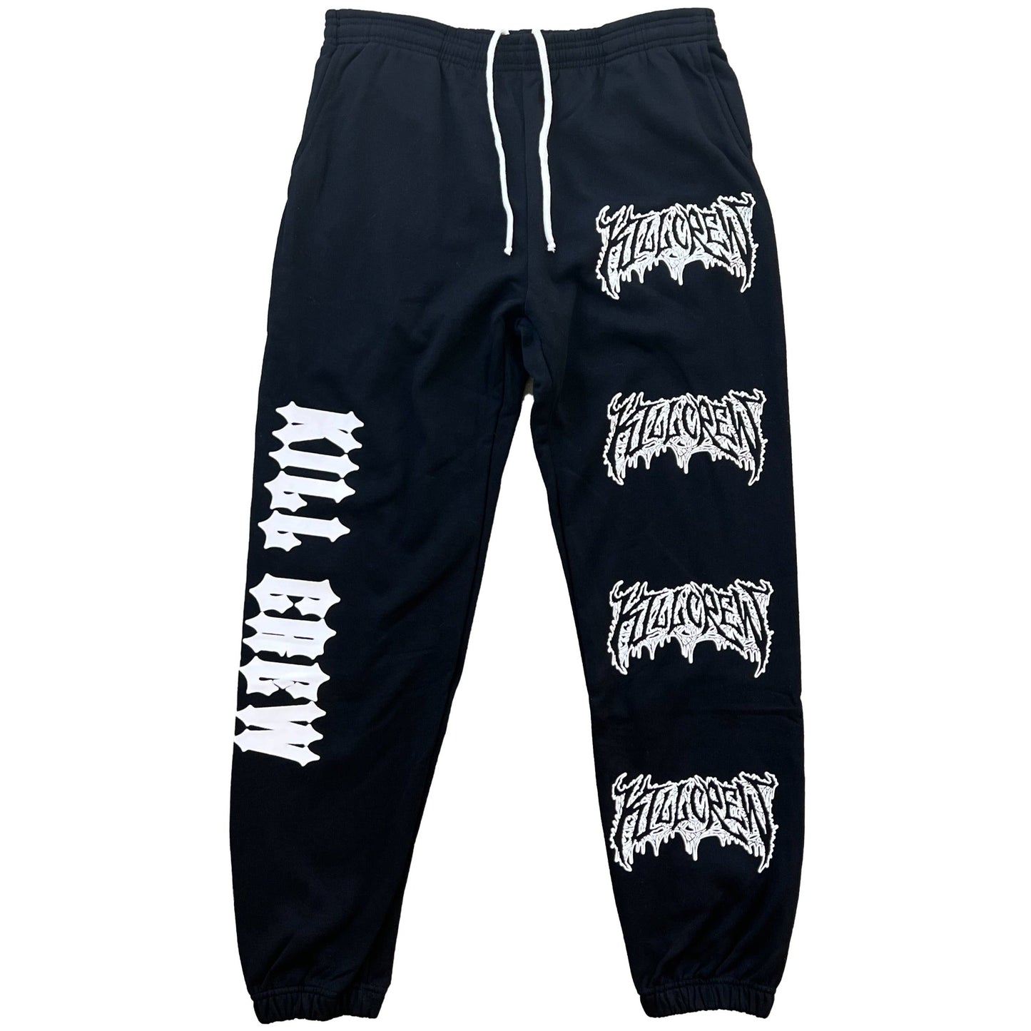 HEAVYWEIGHT LUX "METAL" SWEATPANTS - BLACK / WHITE