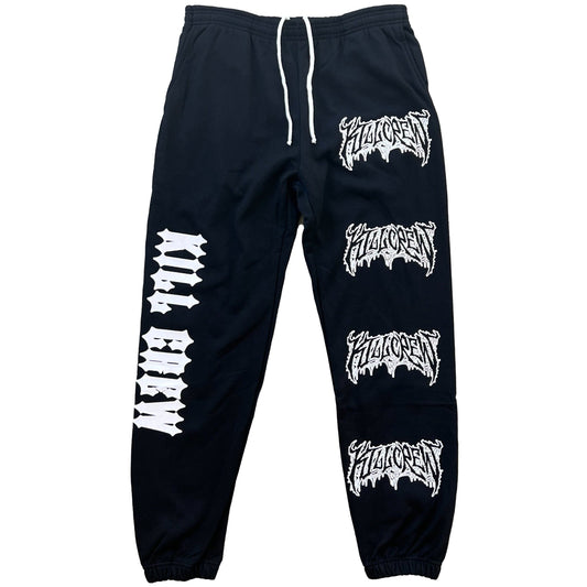 HEAVYWEIGHT LUX "METAL" SWEATPANTS - BLACK / WHITE