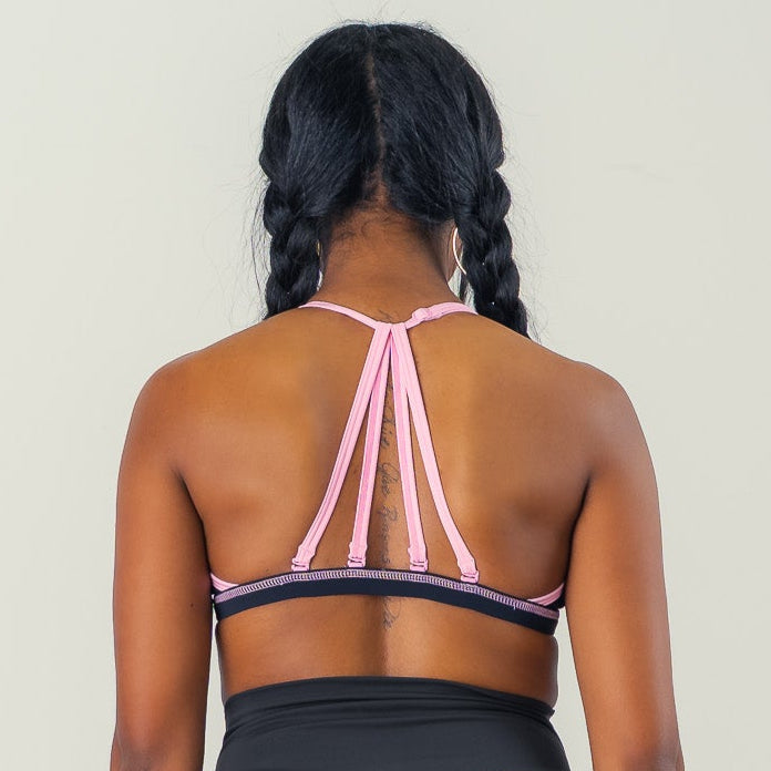 OUTSEAM SPORTS BRA - BLACK / PINK
