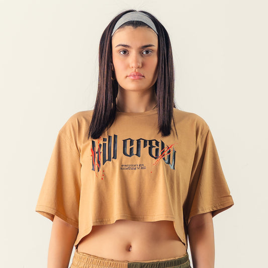 CLASSIC CROP TOP - SAND / BLACK