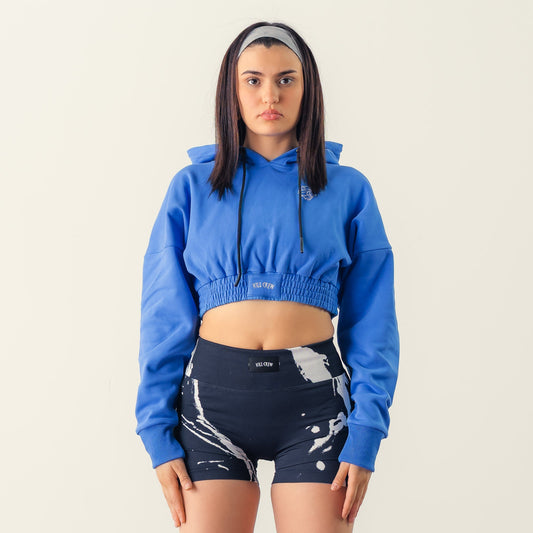 KILL CREW CROP HOODIE - BLUE