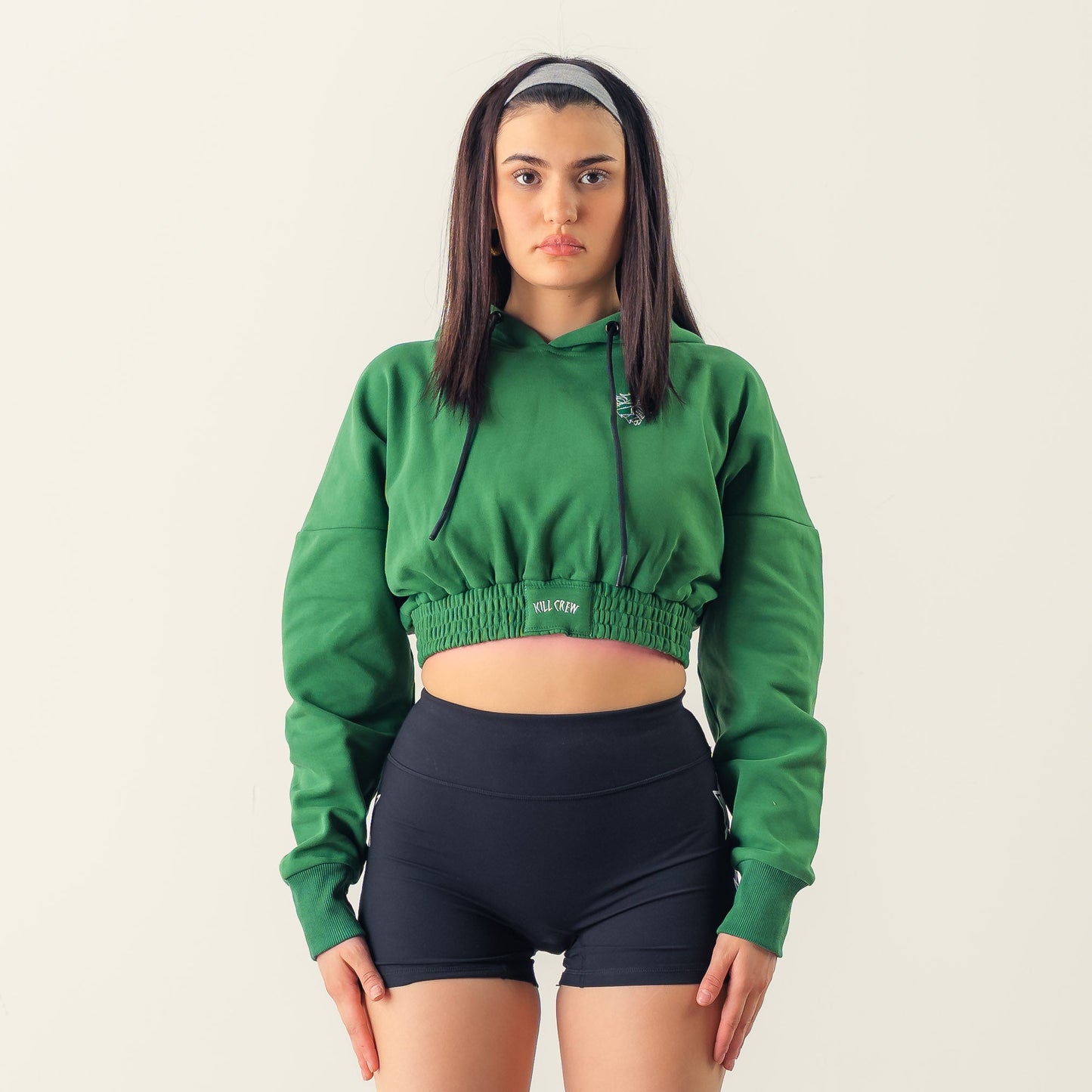 KILL CREW CROP HOODIE - GREEN