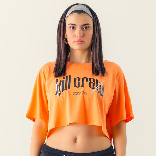 CLASSIC CROP TOP - ORANGE / BLACK