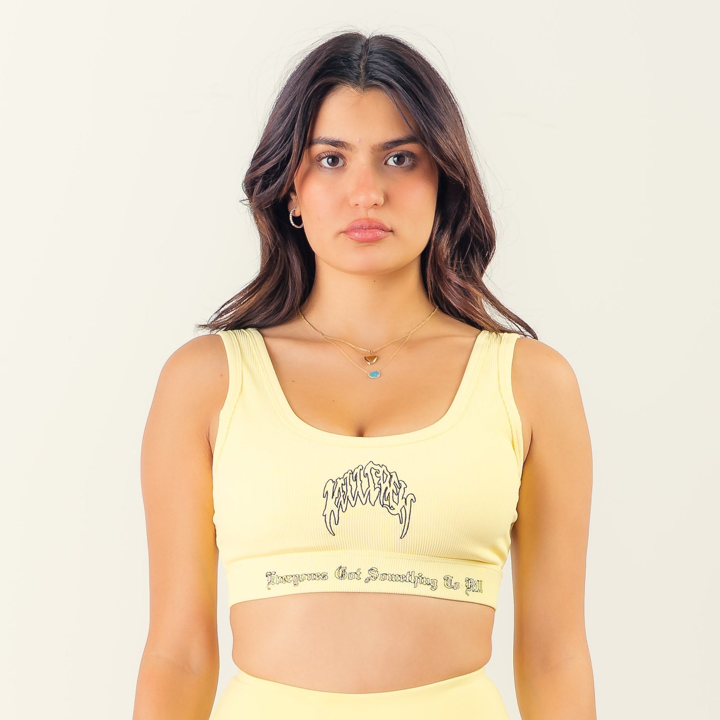 KILL CREW RIBBED SPORTS BRA - YELLOW