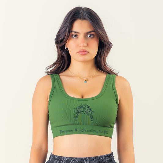 KILL CREW RIBBED SPORTS BRA - GREEN